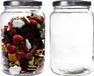 Merkloos Weckpot set van 2 1,7 liter met schroefdop, voorraadpot, glazen doos incl. etiketten (zilver)