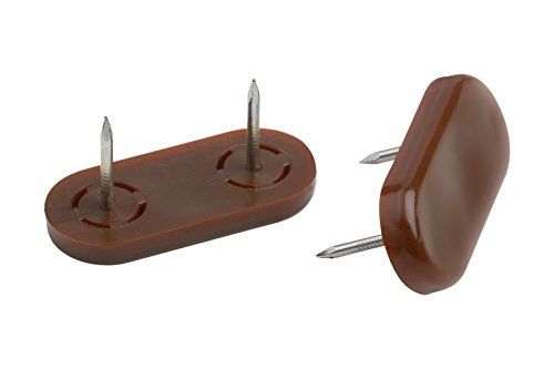 Metafranc Meubelglijders 45 x 20 mm - kunststof - met spijker - bruin - 4 stuks