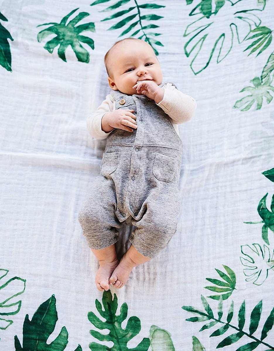 Little Unicorn - Fotodeken - Tropical Leaf - 0 tot 2 jaar