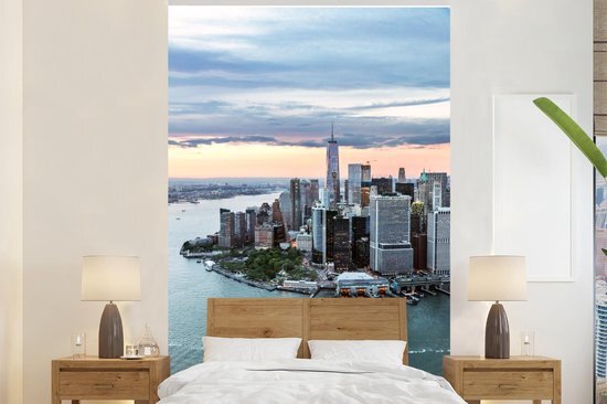 Nr1Wallpaper Behang - Fotobehang Luchtfoto van New York - Breedte 195 cm x hoogte 300 cm