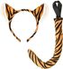 Widmann Srl Tijger diadeem met staart Bruin/Zwart Unisex Kinderen en volwassenen Dierenpak Dieren