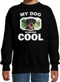 Bellatio Decorations Rottweiler Honden trui / sweater my dog is serious cool zwart - kinderen - Rottweilers liefhebber cadeau sweaters - kinderkleding / kleding 122/128