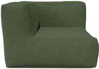 Vente-unique Hoekfauteuil van groen ribfluweel NOUMARA