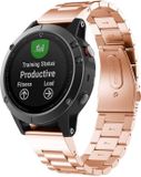 By Qubix - Stalen schakelband - Rosé goud - 26mm Quickfit - Geschikt voor Garmin Epix Pro Gen 2 (51mm) / Quatix 7X / 6X & Tactix 7 (pro)
