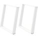 Pieds de table à manger en U, 2 pièces, blanc, 90 x (72-73) cm, acier