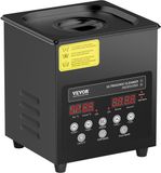 VEVOR 2L Ultrasoon Reinigingsapparaat met Mandverwarmer en Timer 60W Zwart