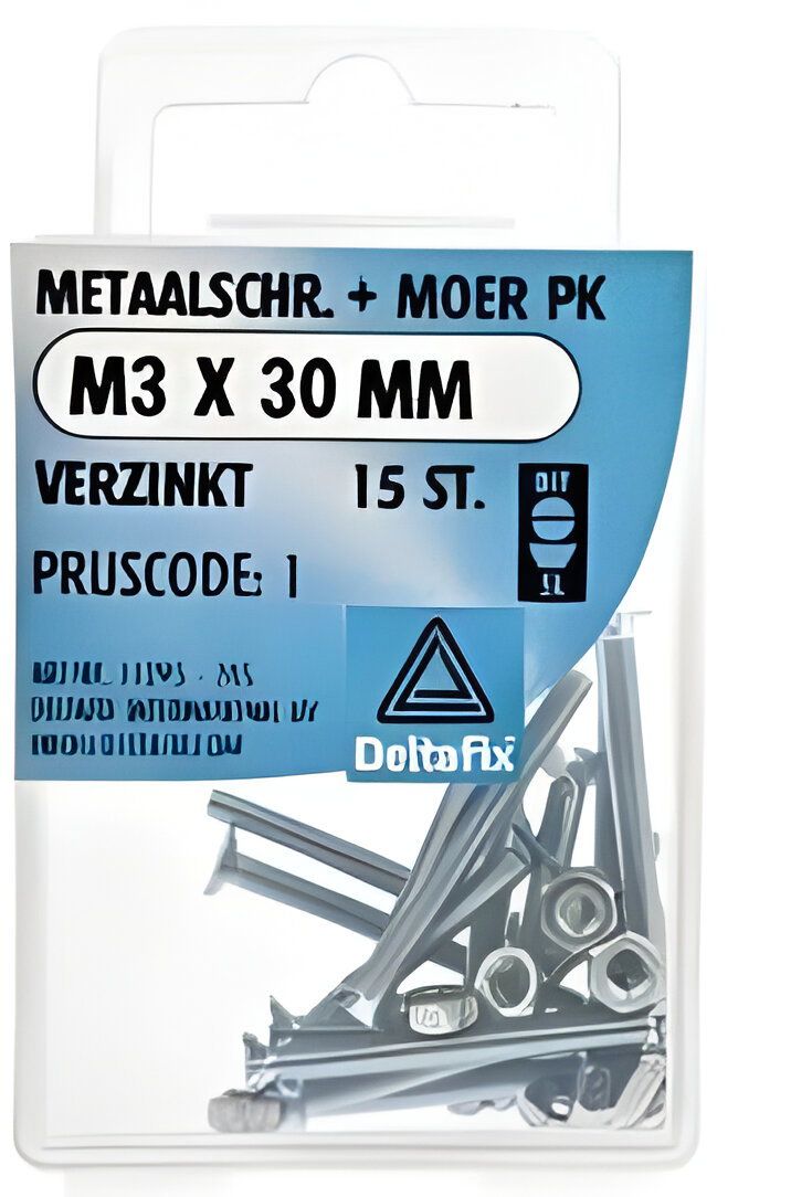 Deltafix M.schroef moer pk m3x30mm 15st