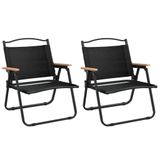 VidaXL Tuinstoel Terras Oxford Staal Zwart 2 stuks