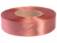 Hobbygroep satijnlint cadeau lint 25 mm 32 m donker koraal