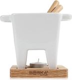 Merkloos Fondue Set - Hout, Wit, Vierkant met afgeronde hoeken