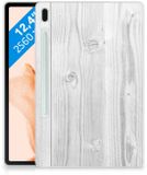 B2Ctelecom Samsung Galaxy Tab S7 FE Housse en silicone Bois blanc