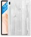 B2Ctelecom Samsung Galaxy Tab S7 FE Housse en silicone Bois blanc