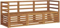 vidaXL Bank loungeset, 3-zits, naturel, massief acaciahout