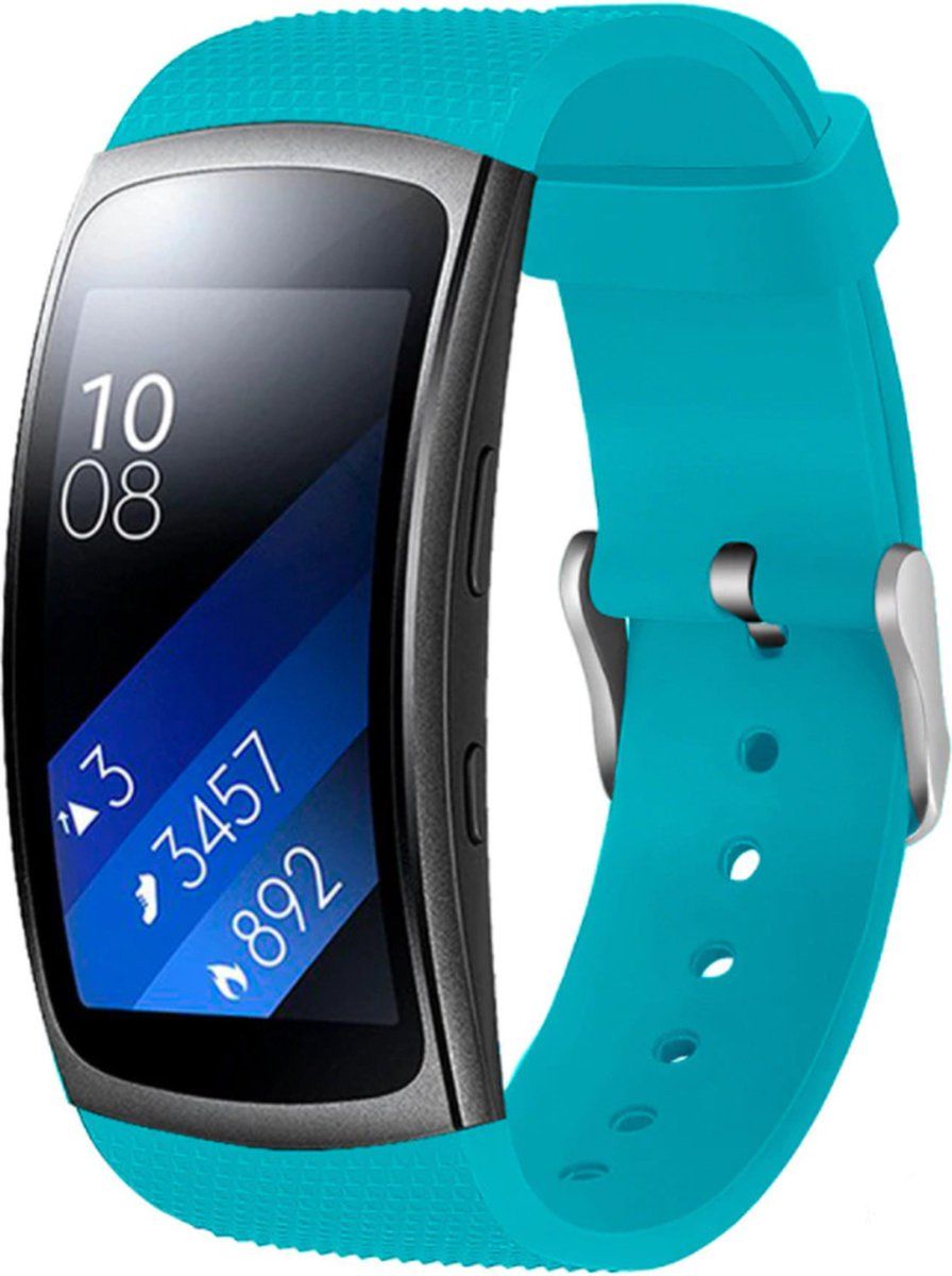 Strap-it Samsung Gear Fit 2 / Gear Fit 2 Pro siliconen bandje - aqua