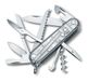 Victorinox Huntsman Taschenmesser, 15 Funktionen, Schere, Holzsäge, Korkenzieher, silber transparent B1