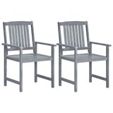 VidaXL Tuinstoelen 2 stuks massief acaciahout grijs