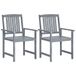 VidaXL Tuinstoelen 2 stuks massief acaciahout grijs