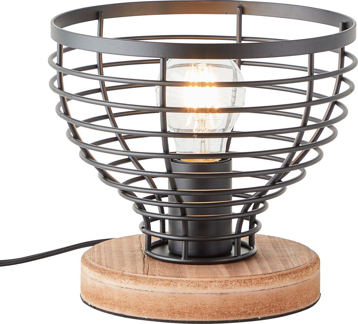 Brilliant Avia Tafellamp - 20cm - Zwart/Hout