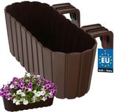 KOTARBAU® Balkonbak, Bloembak voor Balkon, PVC, 40x15x15 cm, Bruin