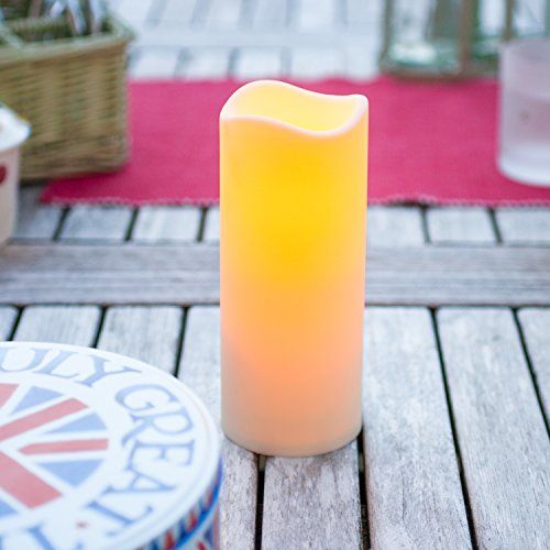 Lights4fun Led-kaars voor buiten, met timer, 18 cm