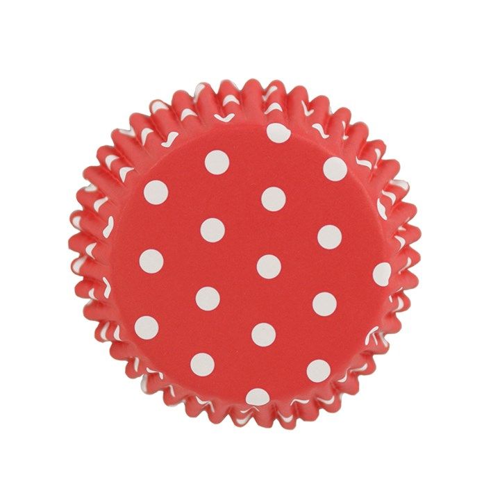 PME Cupcake Cases Foil Lined - BC820 - 30 stuks - Wit/Rood