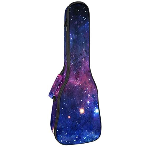 Mersov Concert Ukelele Rugzak, Heavy Duty Ukulele Case Bag met Opslag, Sopraan Concert Tenor Ukelele 10MM Gewatteerde BagAquarel Sterren