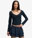 Superdry Femme Haut Manches Longues Athletic Essential Froncé Navy Taille: 44