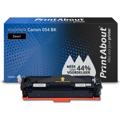 PrintAbout Huismerk 054 BK Zwart Toner | Compatibel met Canon i-SENSYS LBP621CW, LBP623CDW, MF641CW, MF643CDW, MF645CX | 1650 pagina's