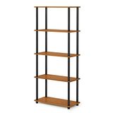 Furinno Turn Multifunctionele rek met 5 niveaus, kersenbloesem/zwart