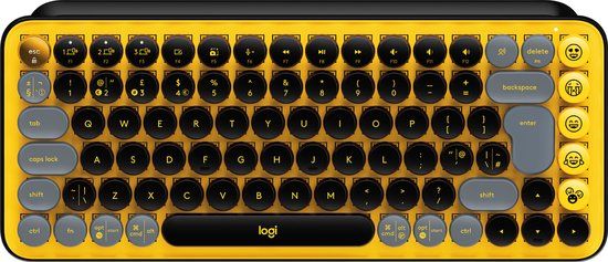 Logitech Pop Keys - Draadloos Mechanisch Emoji Toetsenbord - AZERTY - Blast Yellow