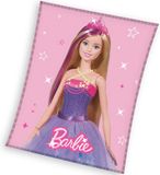 Barbie Fleece plaid 150 x 200 cm Roze
