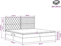 vidaXL Bed met matras Donkergrijs 200 x 200 cm Fluweel