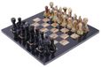 Jeu d'échecs marbre - Échiquier 15 pouces - 32 pièces d'échecs - Noir et vert multicolore - Marbre naturel poli à la main