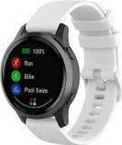 By Qubix Qubix - Sportband met motief - Wit - Geschikt voor Garmin Vivoactive 4 / 4L - 22mm