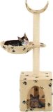 vidaXL Kattenkrabpaal met sisal krabpalen 105 cm pootafdrukken beige