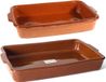 Gerimport Ovenschalen set - 2x st - 4 liter en 8,5 liter - aardewerk - terracotta - ovenschotels/serveerschalen