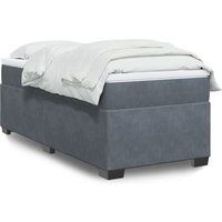 VidaXL Sommier à lattes de lit et matelas Gris foncé 90x190 cm Velours
