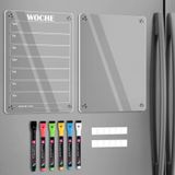 Magnétique Acrylique Planificateur hebdomadaire pour le réfrigérateur