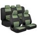BDK PolyPro Complete set autostoelhoezen voor en achter, apart in groen op zwart, eenvoudig te installeren, accessoires voor auto's, vrachtwagens, bestelwagens, SUV's, groen