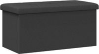 vidaXL Vouwbare Opbergbank Donkergrijs Linnen 77 x 38 x 38 cm