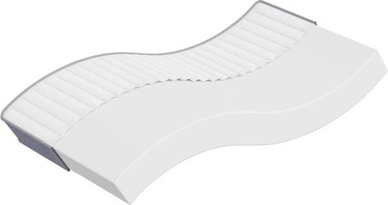 VidaXL Schuimmatras Mini-eenpersoonsformaat High density foam mattress Zacht Donkergrijs, Wit 800 mm x 2000 mm x 240 mm