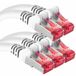 1aTTack.de Cat6 Ethernet LAN-kabel RJ45 - Wit - 0,5 m - 5 stuks