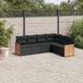 Maison Exclusive - Ensemble de jardin d'extérieur, 6 pièces, avec coussins, noir, en polyrotin