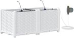 vidaXL Plantenbak - 2 stuks - Wit - 80 x 40 x 37,5 cm