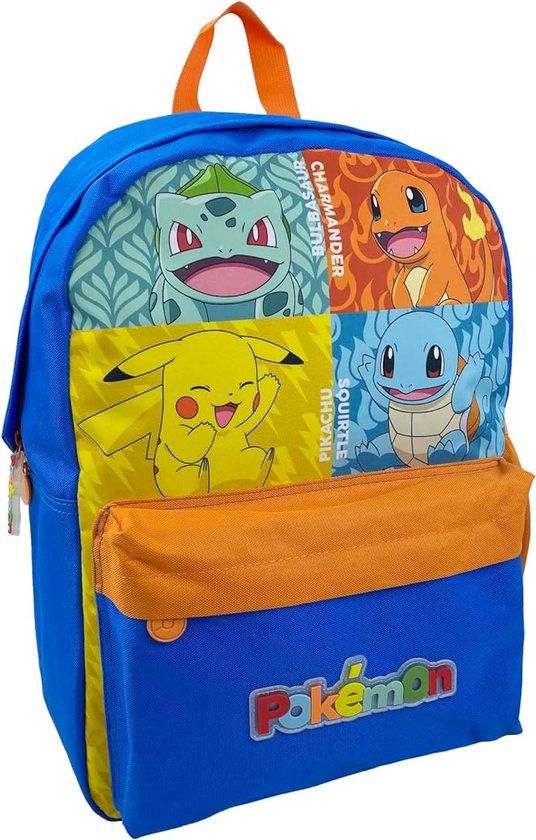 Pokémon - Rugzak - 3D - 2 vakken - Premium Quality - 40cm - Pikachu - Squirtle - Charmander - Bulbasaur