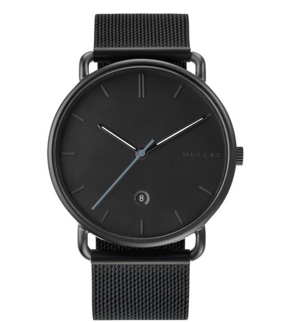 Meller Denka All Black horloge dames en heren - zwart - edelstaal PVD zwart