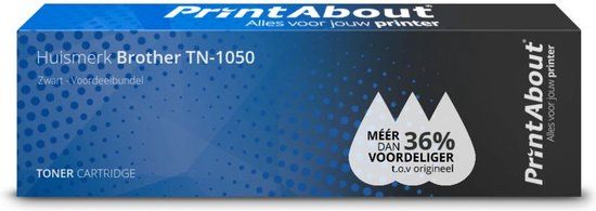 PrintAbout Brother TN-1050 Toner Zwart Voordeelbundel 2-pack