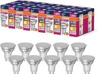 OSRAM LED STAR VALUE PAR16 LED LAMP til GU10 BASE, REFLEKTOR LAMP, GL, 575 LUMENS, VARM HVID (3000K), Udskiftning til konventionelle 80W pærer, ikke dæmpbar, 10-pack