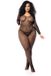 Mapale Mapalé Sexy Langarmige Visnet Bodystocking - Koning Maat - Zwart