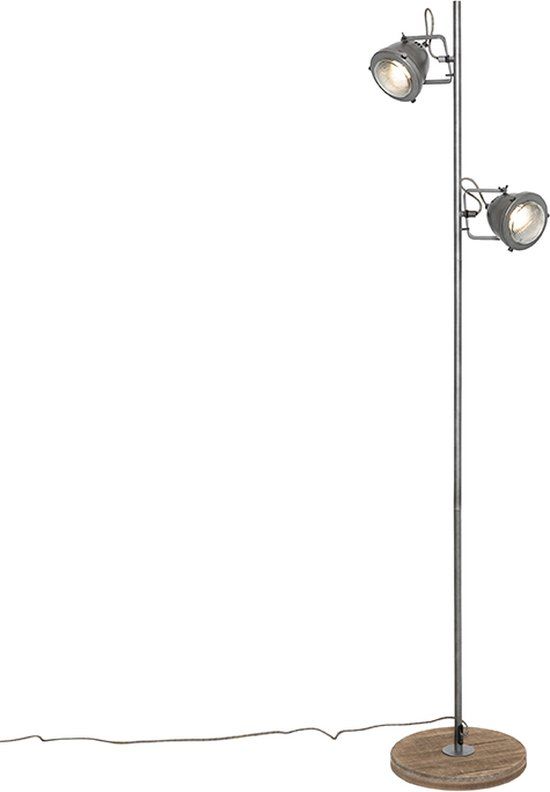 QAZQA Emado - Industrial Floor Lamp - Steel - 153cm - E27 - Living Room